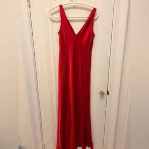 Ralph Lauren Red V-Neck Slip Dress - Women